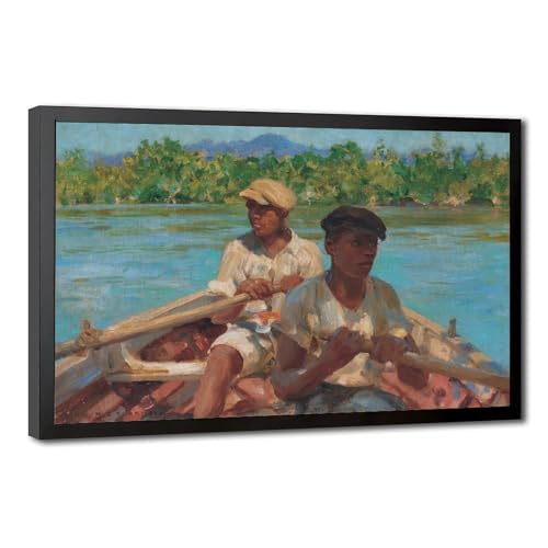 Toile Black River Boatmen Henry Scott Tuke pour habiller un mur vide de salon ou bureau
