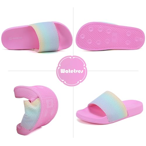 WateLves Girls & Boys Slide Sandals Kids Summer Slippers Slip On for Outdoor Beach Pool Shower (Little Kid/Big Kid)4
