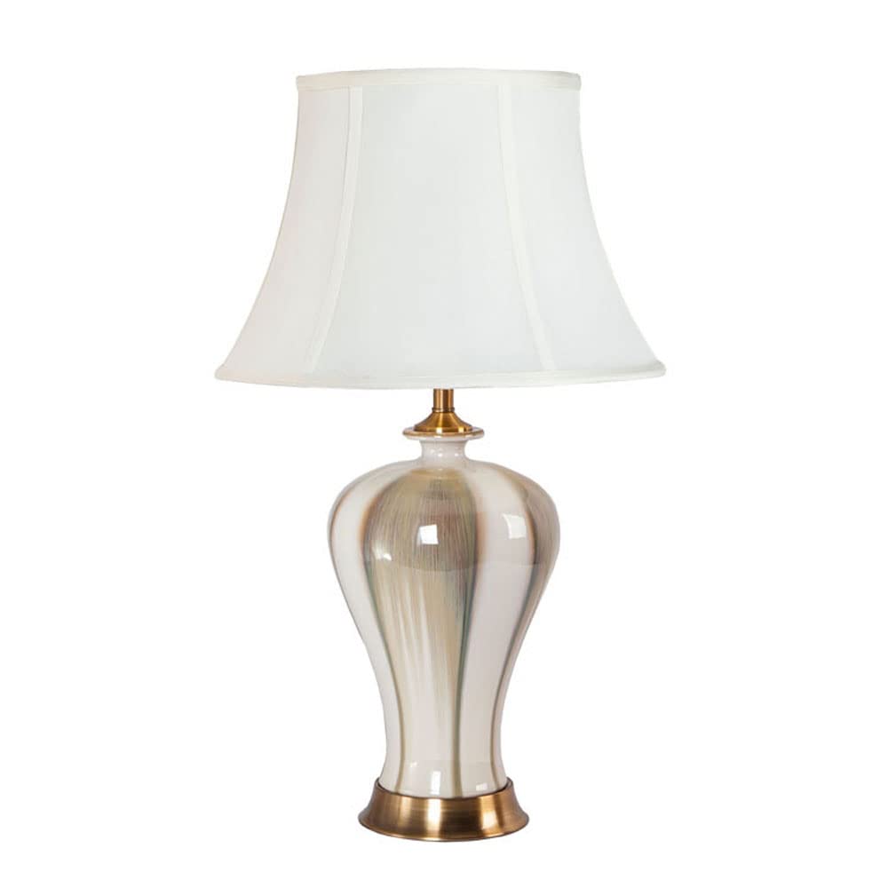 SGKOMN Chinese Ceramic/Metal Table Lamp American Farmhouse Bedside Desk Nightstand Lamp Desk Decor Lamps For Bedroom Living Room Lamps-1-33 * 58cm
