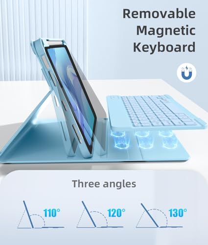 Image of Akkerds for iPad A16 Case with Keyboard -7 Colors Backlit Keyboard for iPad 10th Generation /iPad Air 11 Inch -Wireless Folio Cover for iPad Air 10.9 Inch /iPad Pro 11 Inch 2022 /2021 /2020-Shiny Blue