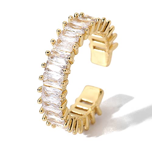 18K Gold & Silver Adjustable Love Elegant Ring Set with Cubic Zirconia | Eternal Stacking Rings for Women | Symbolic Jewelry Gift for Anniversary, Valentine's Day