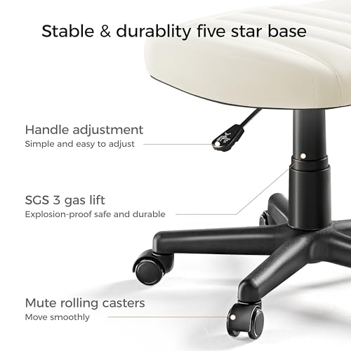 Image of EUREKA ERGONOMIC Multi-Use Foot Stool, Height Adjustable Footrest Stool with Wheels, 360Swivel Leg Rest Rolling Chair, Rest Ottoman Under Desk for Home Office,Beige