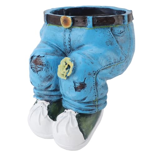 Wifehelper Beton-Blumentöpfe, Denim-Kleidung, Hosen, Blumentopf, Gartenfigur, Stilvoller Look, Vielseitiger Dekorativer Blumentopf, Pflanzgefäß für Zuhause, Rasen, Hof