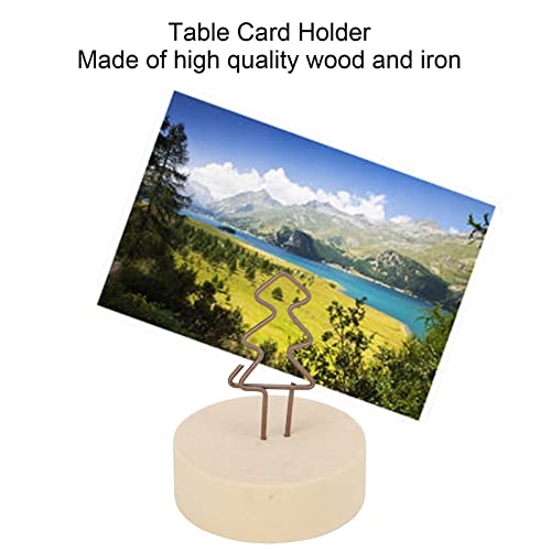 Suporte de número de mesa, 10 peças suporte de cartão de mesa de base redonda de madeira para escrit
