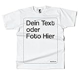 BLAK TEE Herren Personalisierbares T-Shirt Selbst Gestalten mit Foto und Text T-Shirt Weiß S