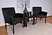 Boss Office Products Executive Box Arm Chair with Mahogany Finish in Black, 25.5