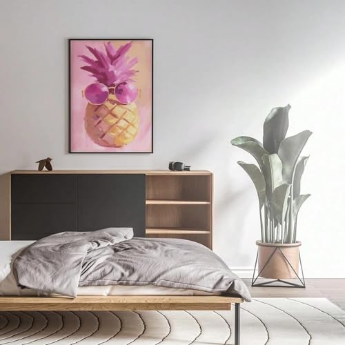 Peinture sur toile ananas pour réveiller un mur blanc triste - 5