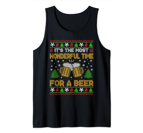 It's the most wonderful time for beer ugly christmas sweater tank top