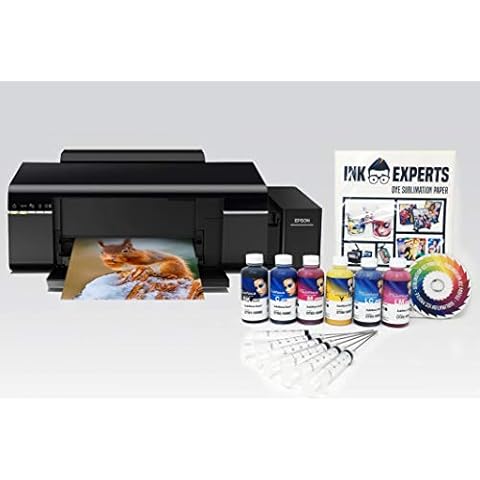 Ink Experts Dye Sublimation A4 Printer Bundle - Compatible with Epson L805 inc. Printer and Inktec Sublinova Inks Cover