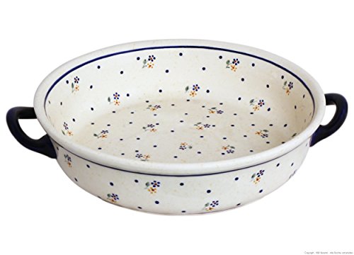 Bunzlauer Keramik – Cazuelas de Barro, Cazo con Interior Decoración B = 31.5 cm V = 1.7 l, Decorada 111