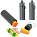 3 Packs Aluminum Waterproof Pill Holder, Effiet Pillbox Case Fob Medicine Bottle Drug Holder Compact Container Keychain Nitroglycerin Pill Bottle Case with Bonus Earplug Ear Plugs (Matt Finished)