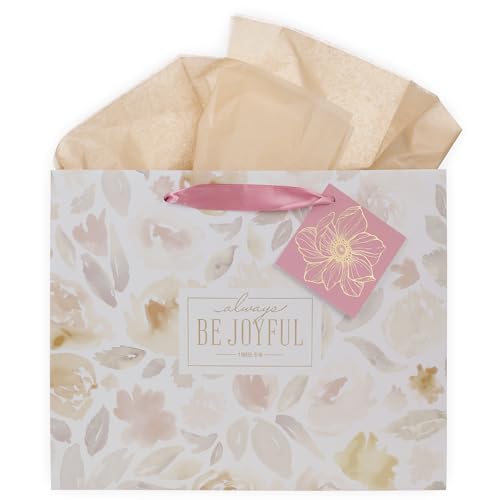 Image of Christian Art Gifts Large Gift Bag with Tissue Paper, Be Joyful