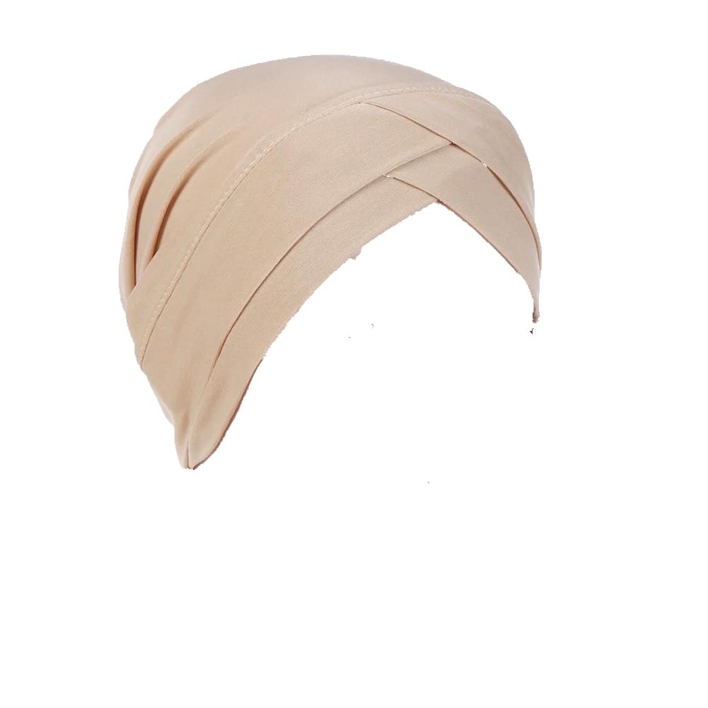 Djc Boutique Women's Nude Chemo Headwear Beanie Cap Hat Turban Head Scarf Or Skull Cap Wig Liner Up To 55Cm (Nude)