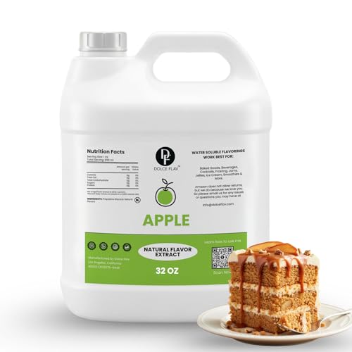Image of Dolce Flav Natural Apple Flavoring Concentrate | Water Soluble | 32 Fl Oz