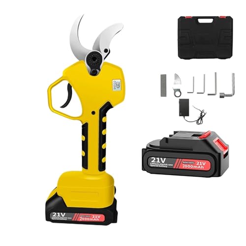 STRAFBRG Tijeras De Podar EléCtricas, Tijeras de podar eléctricas, podadora inalámbrica con Poste de extensión Plegable de 75 Pulgadas, cinturón de Herramientas,Mayor Precisión(Rodless 1 Battery)