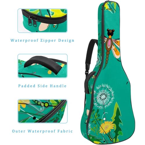 Housse de guitare en tissu Oxford épais rembourré avec boucle de suspension et sangle de cou Motif pissenlit floral, Multicolore 5., 42.9×16.9×4.7 in, Sac de transport tendance pour guitare - Les Beatles, Paul McCartney, John Lennon, RIngo Starr, George Harrison Housse de guitare en tissu Oxford épais rembourré avec boucle de suspension et sangle de cou Motif pissenlit floral, Multicolore 5., 42.9x16.9x4.7 in, Sac de transport tendance pour guitare – Image 5