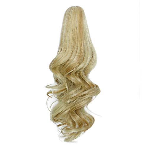 Yamel Ponytail Extension 16" Long Curly Wavy Bronze Yellow Mix Blond Claw Jaw Clip in Synthetic Hairpiece Pony Tail Tale Ponytail Hair Extensions - Image 2