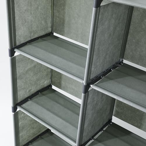 Image of Kuber Industries (Pack of 5) 9 Layer Book Rack | Book Cabinet Shelves for Bedroom Office Living Room | Storage Shelve for Books Storage Organizer | Adjustable Shelf Rack | SJ432G| Grey