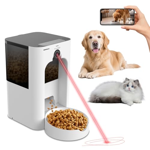 SANSCO Automatic Cat Feeder with Camera: Automatic Dog Feeder, 2M...