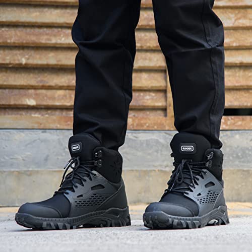 Suadex Steel Toe Boots For Men Work Construction Boots Indestructible Steel Toe Work Safety Boots For Men Composite Toe Boots Black 9 Women/7.5 Men #TOP7