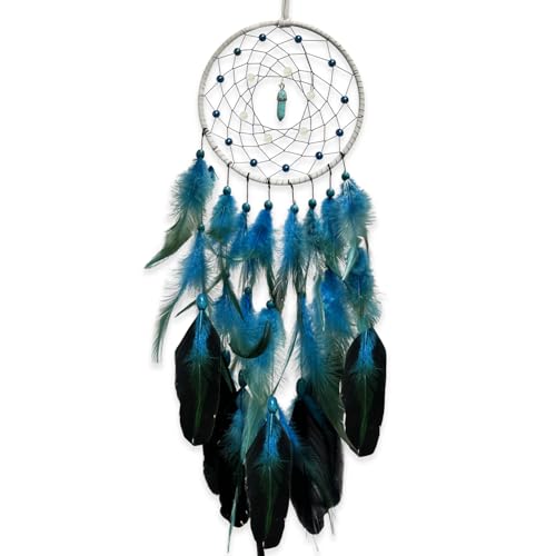Blue Dream Catchers Glow in The Dark Turquoise Gem Dreamcatcher for Boys Girls Kids Bedroom Handmade Decor Wall Hanging