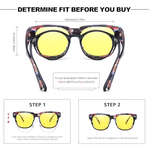 Trysee Fitover Night Driving Glasses for Women Men, Polarized Anti Glare Night Vision Pro Glasses TS10103