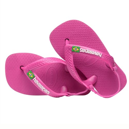 Chinelo Havaianas New Baby Brasil Logo Rosa Flux 19