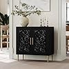 Artpower vintage accent cabinet with 2 doors hollow carving buffet cabinet sideboards and buffets with storage credenza for living room kitchen dining room entryway hallway black  urban country home decor