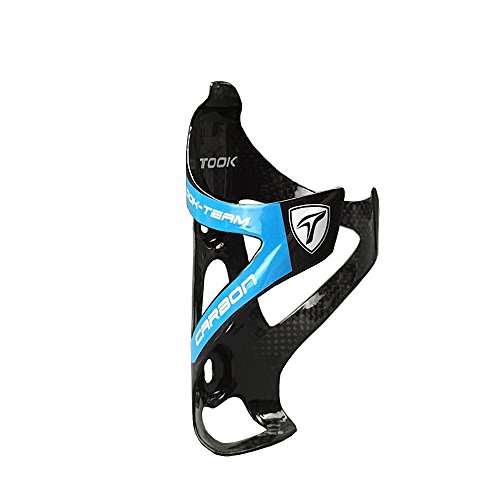 IRON JIA'S Porte-bidon Vélo, Cages de Bouteilles d'eau en Fibre de Carbone Accessoires de Bicyclette Porte-bouteille de vélo léger et solide pièces de cyclisme, Bleu