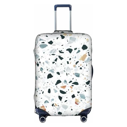 Housse de bagage Terrazzo pastel marbre blanc taille L élasthanne