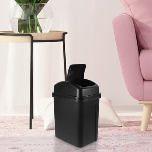 Bote de basura rectangular compacto VICASKY negro miniatura 2
