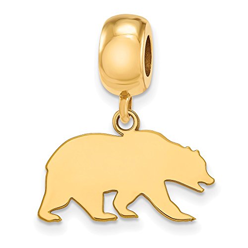 Cal Bead Charm Small (1/2 Inch) Dangle (Gold Plated)