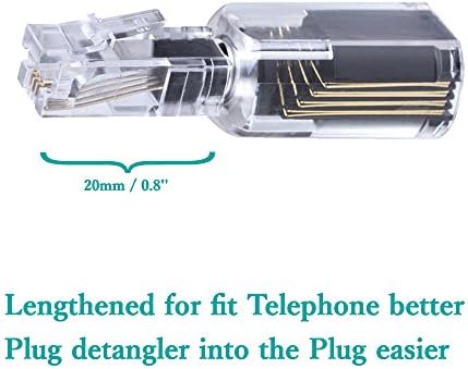 YOLISTIC (Value Pack of 2) 360° Phone Cord Detangler Landline Telephone Extended Rotating Black - 4