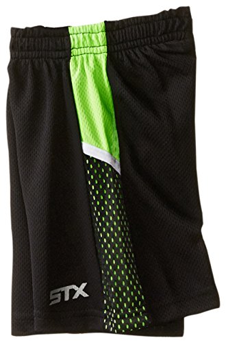 STX Conjunto curto e camiseta esportiva de 2 peças para meninos pequenos e grandes, Preto/limão neon