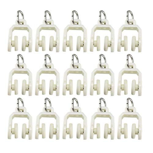 uxcell Curtain Track Plastic Twin Wheeled Carriers Drapery Rail Sliding