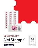 NetStamps Printable Postage Stamps (Stamps.com Subscription Required) – Print Custom USPS Postage at Home – Compatible with Inkjet & Laser Printers – Not Pre-Paid Stamps (Pink Cosmos, 5 Sheets)