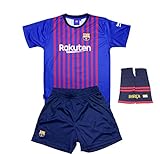 futbolista dorsal 4 españa 100% Polyester Personalizador Conjunto Complet Infantil FC Barcelona réplica Oficial Licenciado da primeira equipa Temporada 2018-19 - Dorsal Messi 10 (12 Anos)