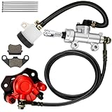 CILOYU Go Kart Hydraulic Brake Kit with kT196 Brake Master Cylinder Caliper Compatible with 196cc KT196 GK200 Go Cart Powersports Parts Accessories with 69' Hydraulic Brake Oil Hose