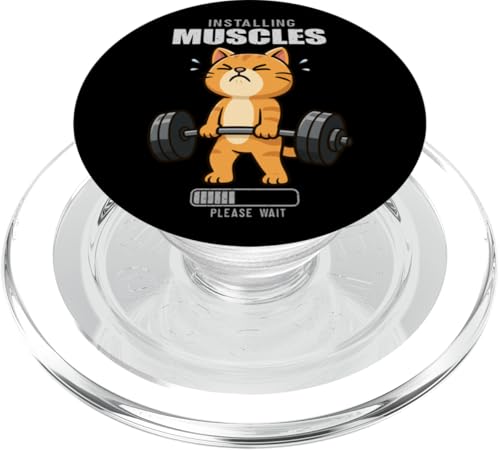 Gatto Installazione Muscolare Deadlift Palestra Ratto Sollevamento Mamma Papà PopSockets PopGrip per MagSafe