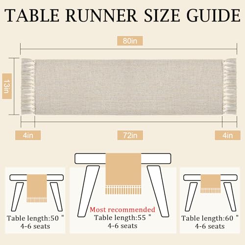 Sofevaim Boho Fall Table Runner 13x72 Inch, Linen Woven Dresser Runner - image 9