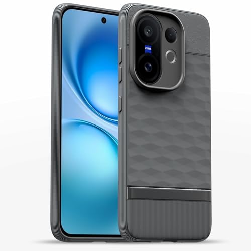 Image of Pikkme Back Cover for Vivo V60 5G / Vivo T4 Pro 5G Camera Protection 3D Hexa Cube Design Silicone Protective Bumper Case (Grey)