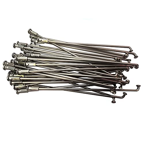 13 Gauge 304 Stainless Steel Electric Bicycle Spokes and Nipples 13G Silver Color E-Bike Spokes of Bag of 36 PCS Dia. About 2.2MM (212MM)