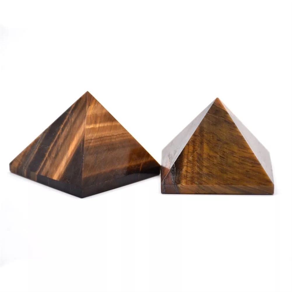 Pyramide en œil de tigre naturelle de 41 à 45 mm pour décoration et lithothérapie