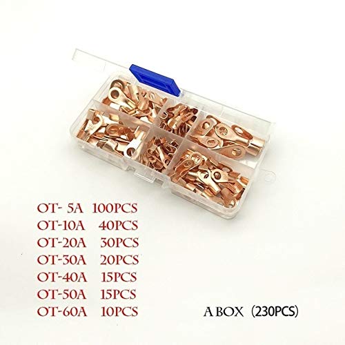Davitu （Modular assembly） OT5A-300A Copper Wire Terminal Copper Joint Ear Copper Wire Nose OT Open Nose - (Color: 5A-60A)