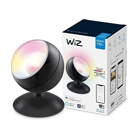 Smarter LED-Lichtprojektor Quest von WiZ; WLAN-schaltbar. Mattschwarz. Dimmbar; 64.000 Weißschattierungen + 16 Mio. Farben. Kombinierbar Cover