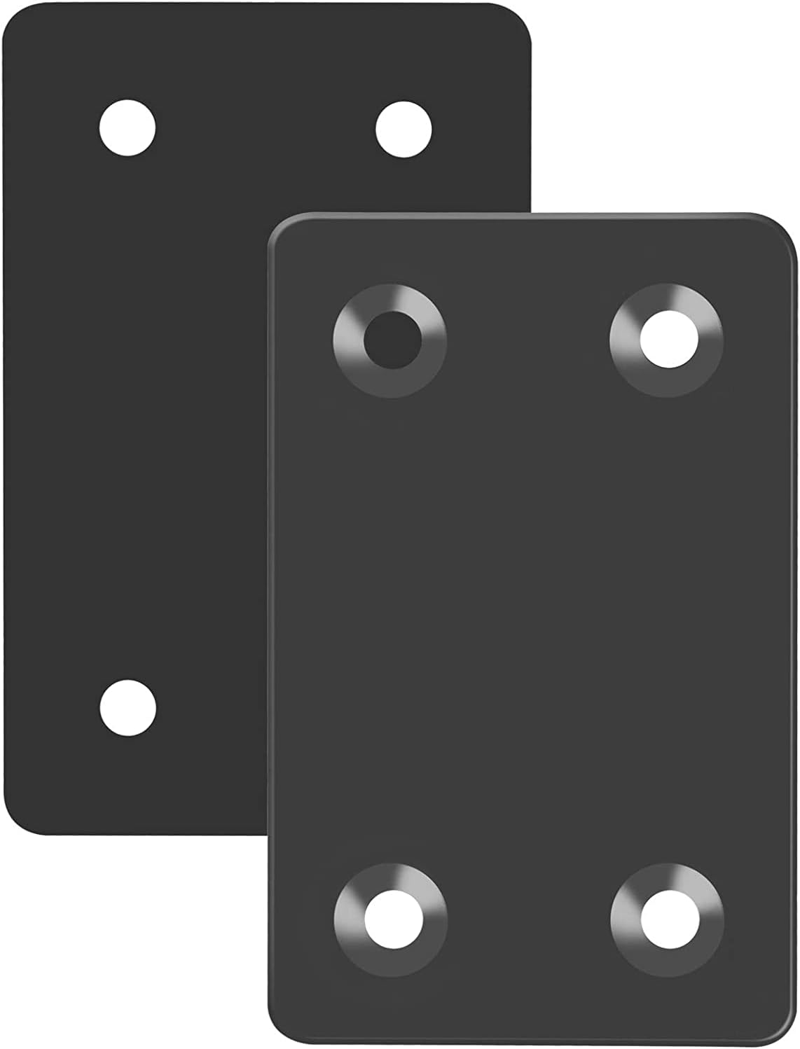 Pack of 20 Flat Stainless Steel Black Straight Brace Bracket 0.06inch Thickness Metal Flat Straight Mending Plates Fixing Corner Brace,2.4inch x 1.5 inch