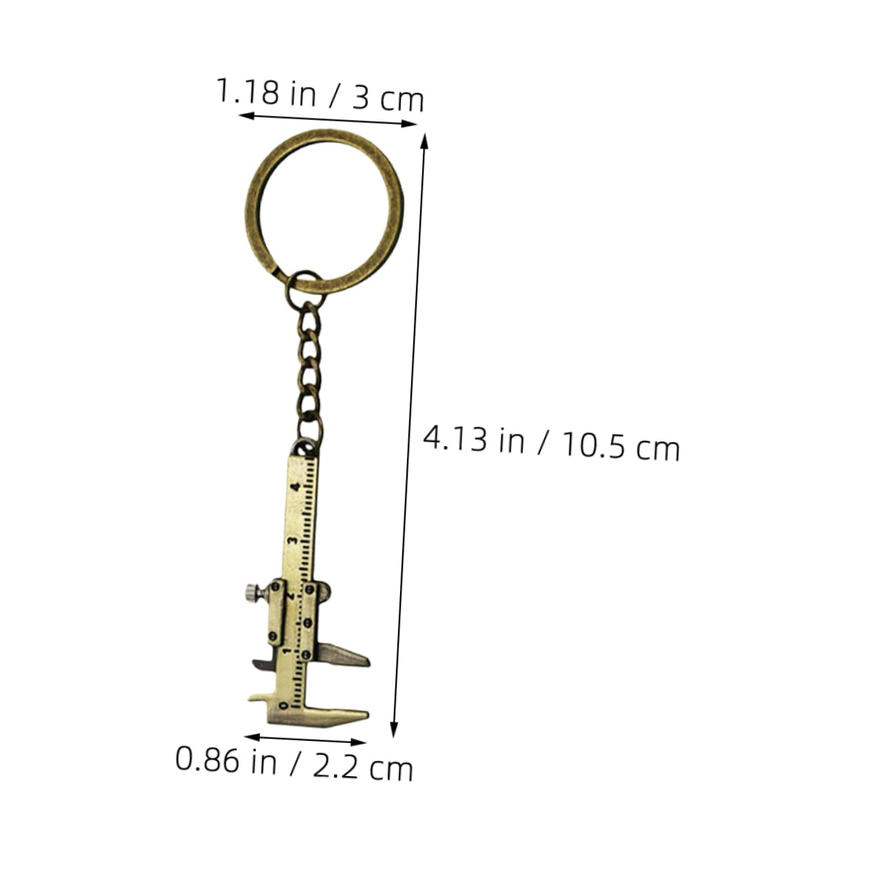 BRIGHTFUFU Caliper Keychain Mini Measurement Tool Keyring Fashionable Charm for Your Wallet Keychain Collecti