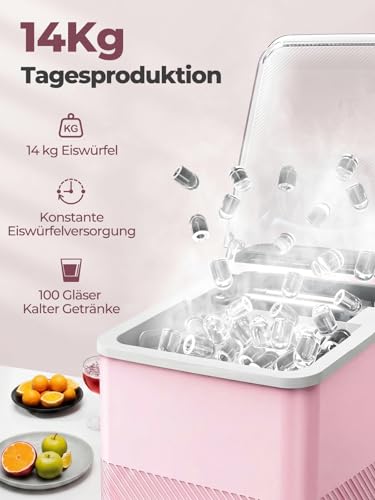 Foto von FOHERE Eiswürfelmaschine Klein, Ice Maker mit Selbstreinigung, 2 Größenwahl