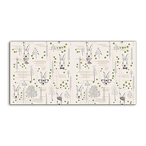 Tableau acrylique animaux lapin 120x60cm pour decoration murale salon