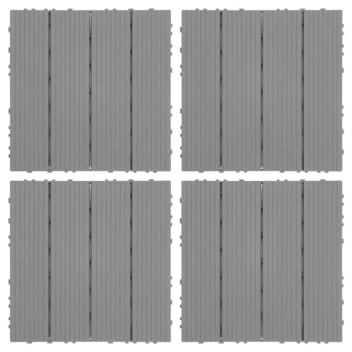 Suelo para terraza exterior de plástico PP Ciieeo, 4 baldosas entrelazadas para jardín